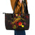 Tahiti French Polynesia Leather Tote Bag Octopus Plumeria Polynesian Tattoo