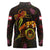 Tahiti French Polynesia Long Sleeve Polo Shirt Octopus Plumeria Polynesian Tattoo