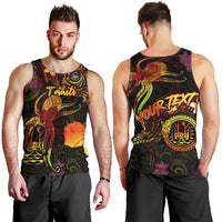Tahiti French Polynesia Men Tank Top Octopus Plumeria Polynesian Tattoo