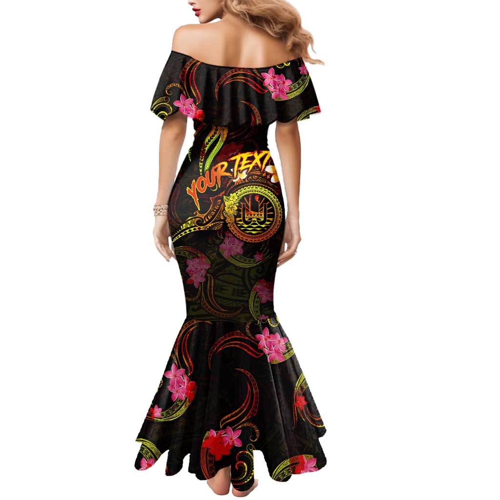 Tahiti French Polynesia Mermaid Dress Octopus Plumeria Polynesian Tattoo