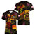 Tahiti French Polynesia Women V-Neck T-Shirt Octopus Plumeria Polynesian Tattoo
