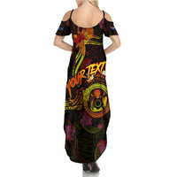 Cook Islands Family Matching Summer Maxi Dress and Hawaiian Shirt Octopus Plumeria Polynesian Tattoo DT02 - Polynesian Pride