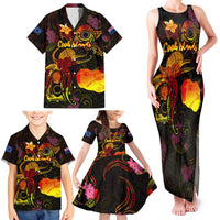 Cook Islands Family Matching Tank Maxi Dress and Hawaiian Shirt Octopus Plumeria Polynesian Tattoo DT02 - Polynesian Pride