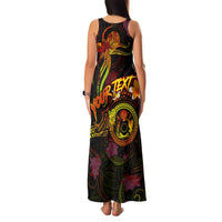 Cook Islands Family Matching Tank Maxi Dress and Hawaiian Shirt Octopus Plumeria Polynesian Tattoo DT02 - Polynesian Pride