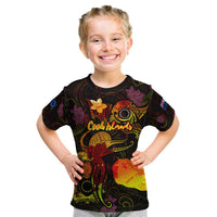 Cook Islands Kid T Shirt Octopus Plumeria Polynesian Tattoo