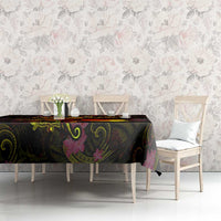 Cook Islands Tablecloth Octopus Plumeria Polynesian Tattoo