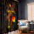 Cook Islands Window Curtain Octopus Plumeria Polynesian Tattoo