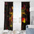 Cook Islands Window Curtain Octopus Plumeria Polynesian Tattoo