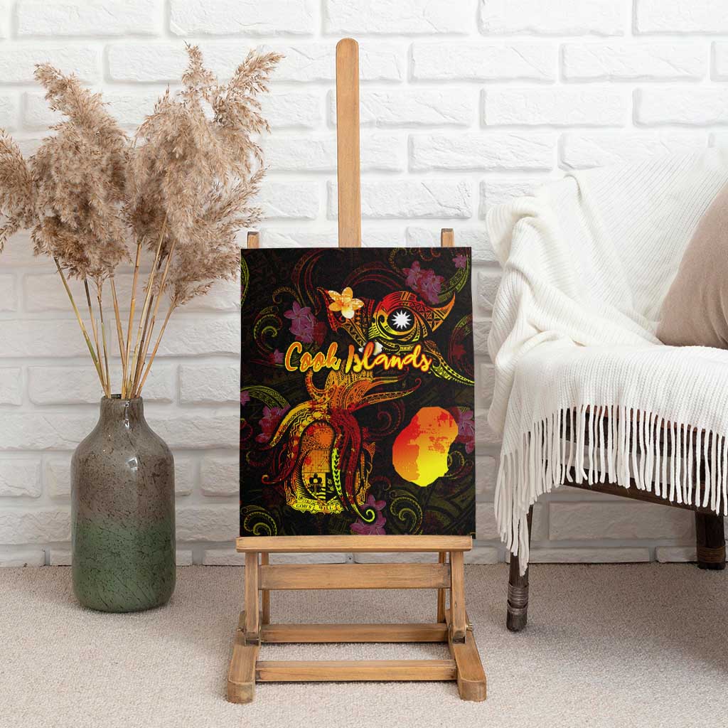 Nauru Canvas Wall Art Octopus Plumeria Polynesian Tattoo
