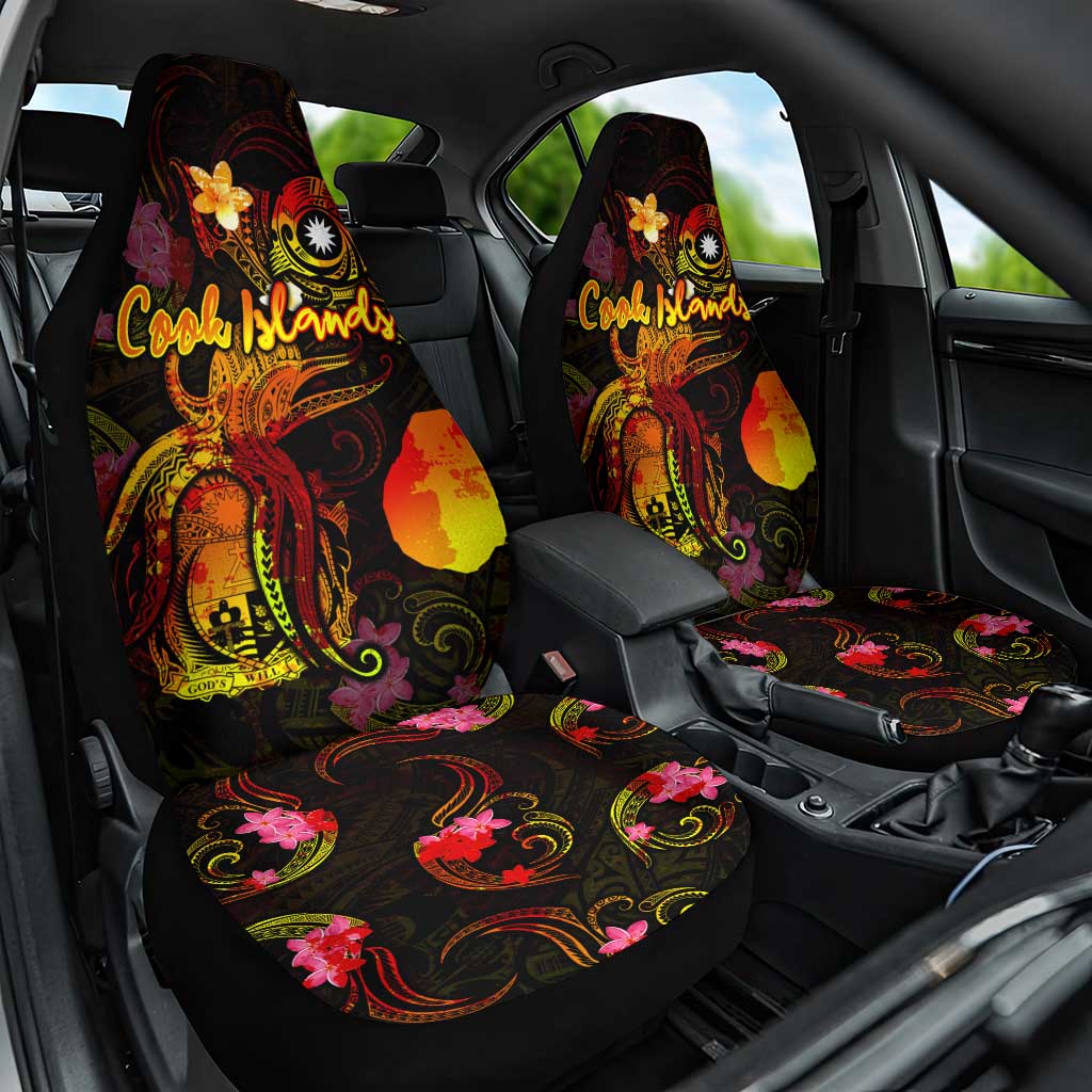 Nauru Car Seat Cover Octopus Plumeria Polynesian Tattoo
