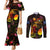 Nauru Couples Matching Mermaid Dress and Long Sleeve Button Shirt Octopus Plumeria Polynesian Tattoo
