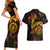 Nauru Couples Matching Short Sleeve Bodycon Dress and Hawaiian Shirt Octopus Plumeria Polynesian Tattoo
