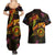 Nauru Couples Matching Summer Maxi Dress and Hawaiian Shirt Octopus Plumeria Polynesian Tattoo