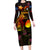 Nauru Family Matching Long Sleeve Bodycon Dress and Hawaiian Shirt Octopus Plumeria Polynesian Tattoo
