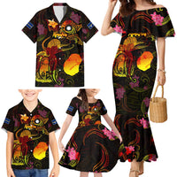 Nauru Family Matching Mermaid Dress and Hawaiian Shirt Octopus Plumeria Polynesian Tattoo DT02 - Polynesian Pride
