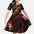 Nauru Family Matching Off The Shoulder Long Sleeve Dress and Hawaiian Shirt Octopus Plumeria Polynesian Tattoo