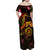 Nauru Family Matching Off Shoulder Maxi Dress and Hawaiian Shirt Octopus Plumeria Polynesian Tattoo