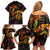 Nauru Family Matching Off Shoulder Short Dress and Hawaiian Shirt Octopus Plumeria Polynesian Tattoo