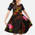 Nauru Family Matching Short Sleeve Bodycon Dress and Hawaiian Shirt Octopus Plumeria Polynesian Tattoo