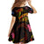 Nauru Family Matching Short Sleeve Bodycon Dress and Hawaiian Shirt Octopus Plumeria Polynesian Tattoo
