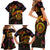 Nauru Family Matching Short Sleeve Bodycon Dress and Hawaiian Shirt Octopus Plumeria Polynesian Tattoo