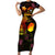 Nauru Family Matching Short Sleeve Bodycon Dress and Hawaiian Shirt Octopus Plumeria Polynesian Tattoo