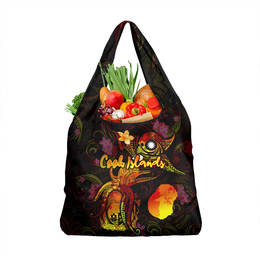 Nauru Grocery Bag Octopus Plumeria Polynesian Tattoo