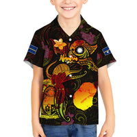 Nauru Kid Hawaiian Shirt Octopus Plumeria Polynesian Tattoo