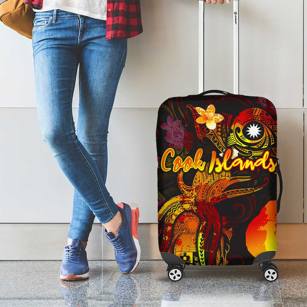 Nauru Luggage Cover Octopus Plumeria Polynesian Tattoo