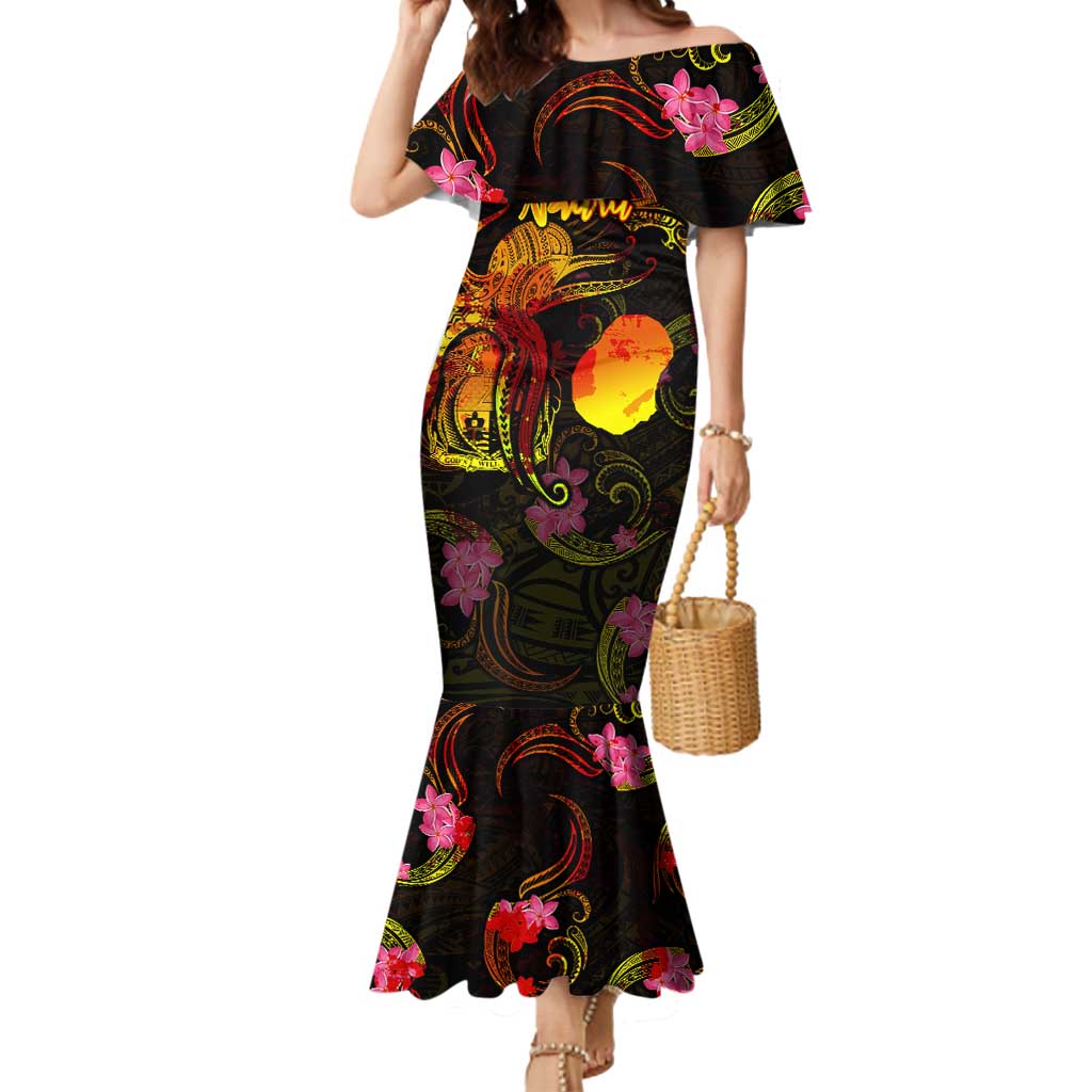 Nauru Mermaid Dress Octopus Plumeria Polynesian Tattoo