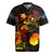 Nauru Rugby Jersey Octopus Plumeria Polynesian Tattoo