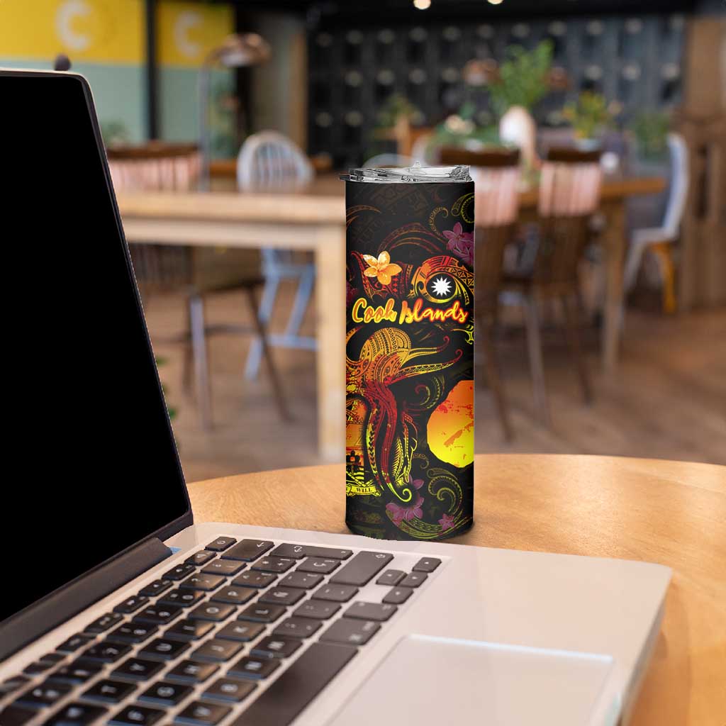 Nauru Skinny Tumbler Octopus Plumeria Polynesian Tattoo