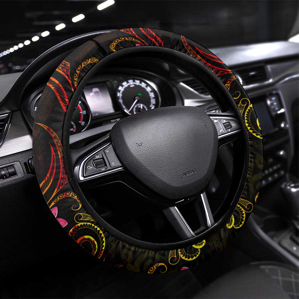 Nauru Steering Wheel Cover Octopus Plumeria Polynesian Tattoo