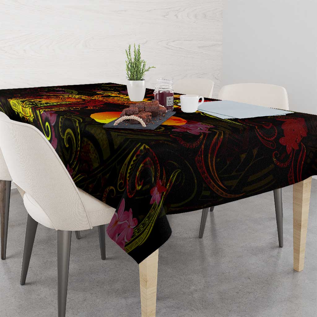 Nauru Tablecloth Octopus Plumeria Polynesian Tattoo