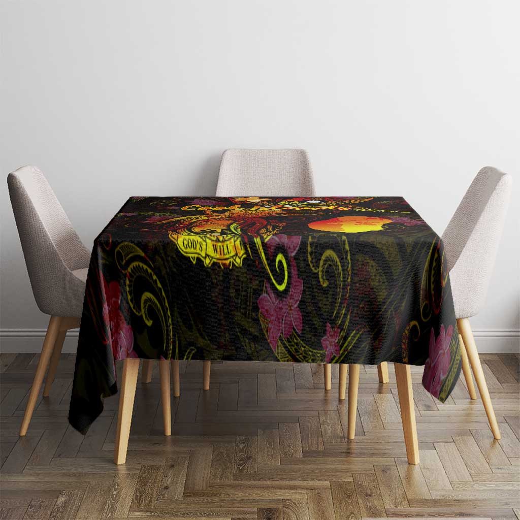Nauru Tablecloth Octopus Plumeria Polynesian Tattoo