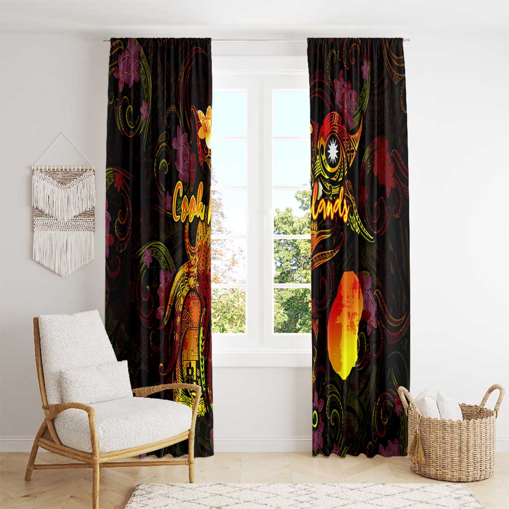 Nauru Window Curtain Octopus Plumeria Polynesian Tattoo