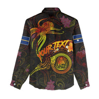 Nauru Women Casual Shirt Octopus Plumeria Polynesian Tattoo DT02 - Polynesian Pride