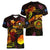 Nauru Women V-Neck T-Shirt Octopus Plumeria Polynesian Tattoo