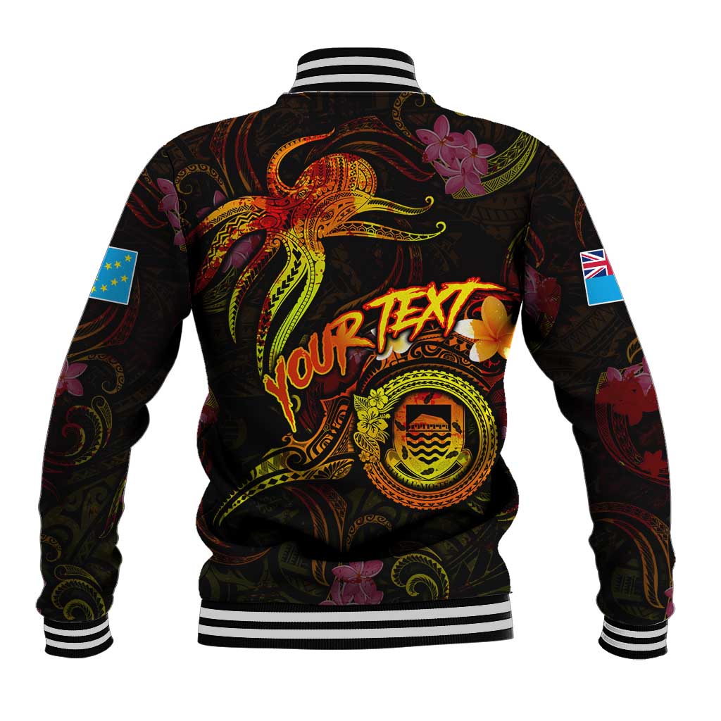 Tuvalu Baseball Jacket Octopus Plumeria Polynesian Tattoo