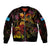 Tuvalu Bomber Jacket Octopus Plumeria Polynesian Tattoo