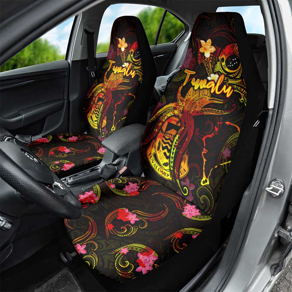 Tuvalu Car Seat Cover Octopus Plumeria Polynesian Tattoo