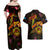 Tuvalu Couples Matching Off Shoulder Maxi Dress and Hawaiian Shirt Octopus Plumeria Polynesian Tattoo