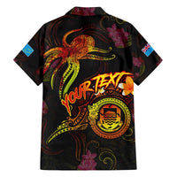 Tuvalu Family Matching Off The Shoulder Long Sleeve Dress and Hawaiian Shirt Octopus Plumeria Polynesian Tattoo DT02 - Polynesian Pride