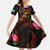 Tuvalu Family Matching Short Sleeve Bodycon Dress and Hawaiian Shirt Octopus Plumeria Polynesian Tattoo