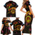 Tuvalu Family Matching Short Sleeve Bodycon Dress and Hawaiian Shirt Octopus Plumeria Polynesian Tattoo