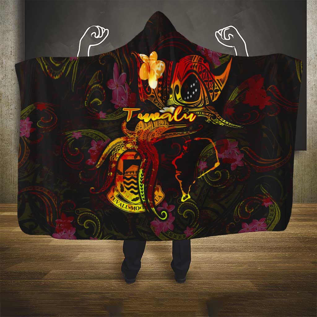 Tuvalu Hooded Blanket Octopus Plumeria Polynesian Tattoo