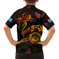 Tuvalu Kid Hawaiian Shirt Octopus Plumeria Polynesian Tattoo