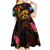 Tuvalu Kid Short Sleeve Dress Octopus Plumeria Polynesian Tattoo