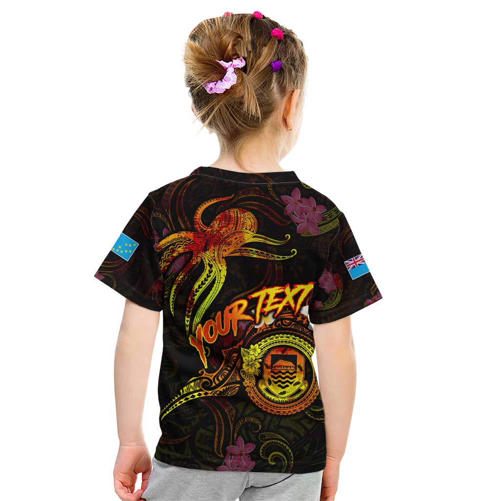 Tuvalu Kid T Shirt Octopus Plumeria Polynesian Tattoo