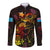 Tuvalu Long Sleeve Button Shirt Octopus Plumeria Polynesian Tattoo
